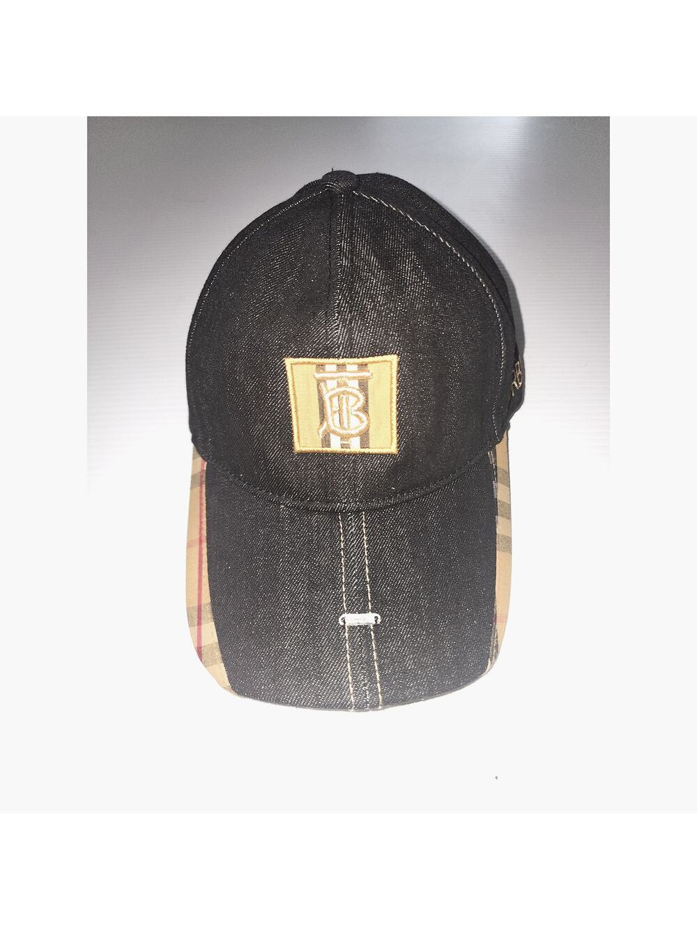 Burberry Black TB Logo Check Baseball Cap NWOT